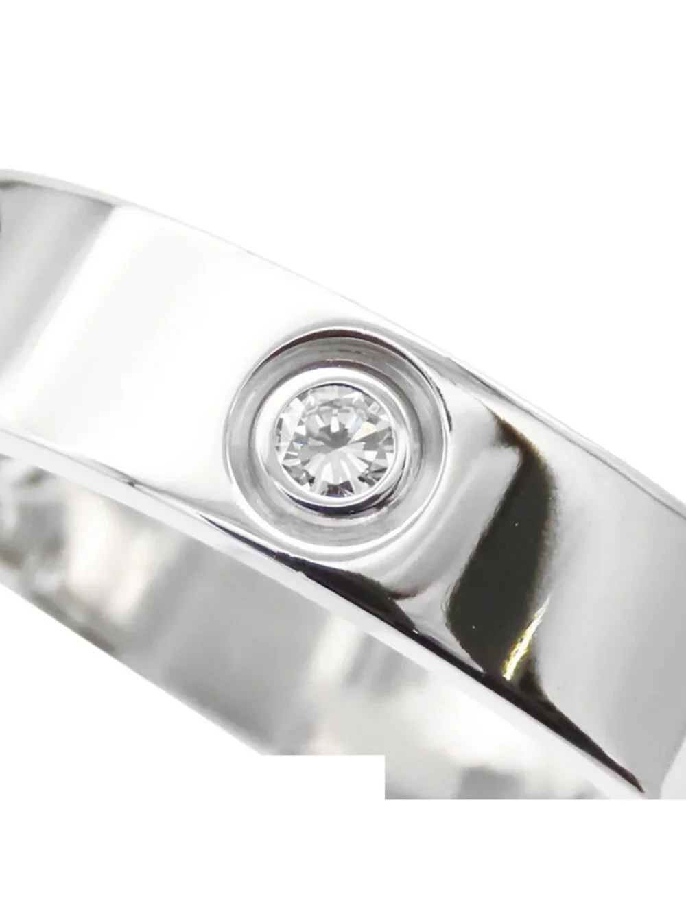 Cartier Love Ring White Gold 18K Diamond Half 59